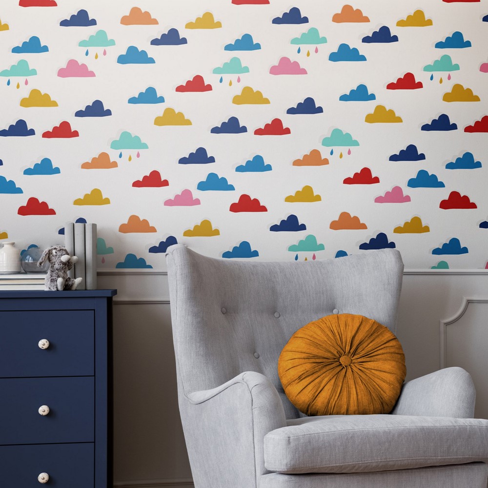 Whatever The Weather Wallpaper 118582 by Joules in White Rainbow